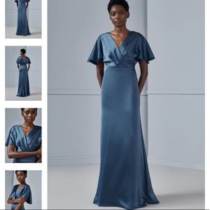 Amsale size 18 hunter green dress